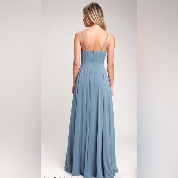 LULUS ALL ABOUT LOVE🩵SLAVE BLUE🩵SPECIAL OCCASION MAXI DRESS SIZE SMALL 🌟NWT🌟 - Picture 8 of 16